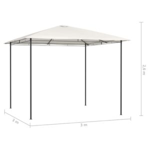 vidaXL Paviljong 3x3x2,6 m gräddvit 160 g/m² - Bild 4