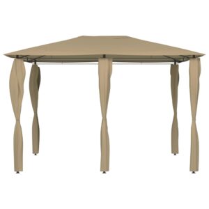 vidaXL Paviljong med stolpar 3x4x2,6 m taupe 160 g/m² - Bild 3