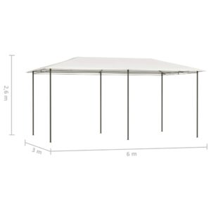 vidaXL Paviljong 3x6x2,6 m gräddvit 160 g/m² - Bild 4