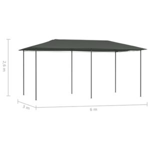 vidaXL Paviljong 3x6x2,6 m antracit 160 g/m² - Bild 4