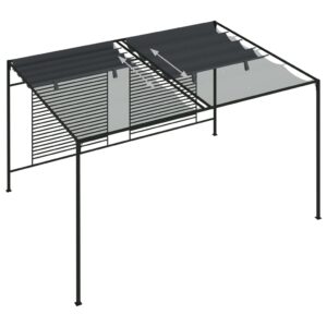 vidaXL Paviljong med infällbart tak 4x3x2,3 m gräddvit 180 g/m² - Bild 6