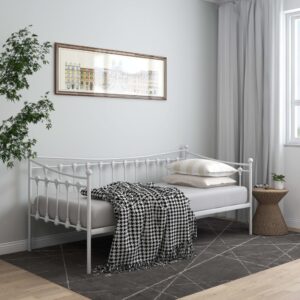 vidaXL Sängram bäddsoffa vit metall 90x200 cm - Bild 3