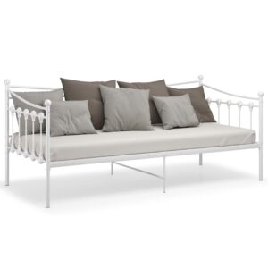 vidaXL Sängram bäddsoffa vit metall 90x200 cm - Bild 4