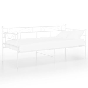 vidaXL Sängram bäddsoffa vit metall 90x200 cm - Bild 2