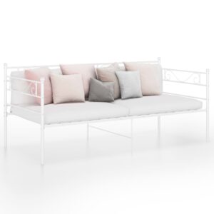 vidaXL Sängram bäddsoffa vit metall 90x200 cm - Bild 3