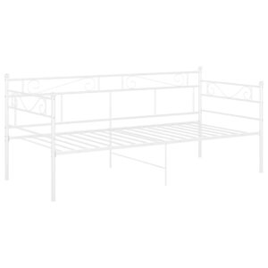 vidaXL Sängram bäddsoffa vit metall 90x200 cm - Bild 4