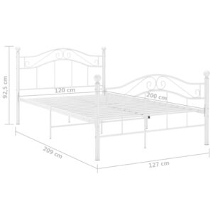 vidaXL Sängram vit metall 120x200 cm - Bild 8