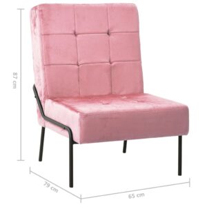 vidaXL Avkopplingsstol 65x79x87 cm rosa sammet - Bild 7