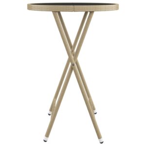 vidaXL Caféset 3 delar konstrotting och härdat glas beige - Bild 11