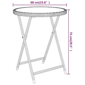 vidaXL Caféset 5 delar konstrotting och härdat glas brun - Bild 12