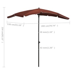 vidaXL Parasoll med stång 200x130 cm terrakotta - Bild 6