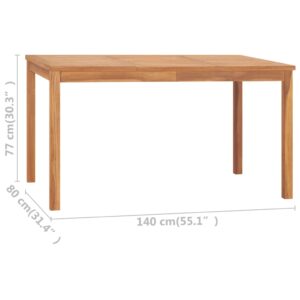 vidaXL Trädgårdsbord 140x80x77 cm massiv teak - Bild 7