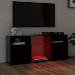 vidaXL TV-bänk med LED-belysning svart 120x30x50 cm - Bild 3