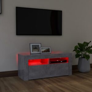 vidaXL TV-bänk med LED-belysning betonggrå 90x35x40 cm - Bild 5