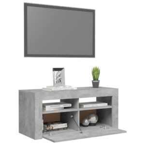 vidaXL TV-bänk med LED-belysning betonggrå 90x35x40 cm - Bild 6