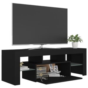 vidaXL TV-bänk med LED-belysning svart 120x35x40 cm - Bild 4