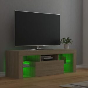 vidaXL TV-bänk med LED-belysning sonomaek 120x35x40 cm - Bild 5