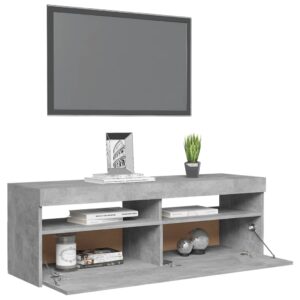 vidaXL TV-bänk med LED-belysning betonggrå 120x35x40 cm - Bild 6