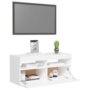 vidaXL TV-bänk med LED-belysning vit 90x35x40 cm - Bild 6