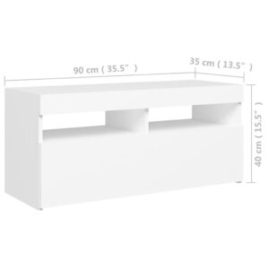 vidaXL TV-bänk med LED-belysning vit 90x35x40 cm - Bild 11