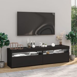 vidaXL Tv-bänkar med LED-belysning 2 st svart 75x35x40 cm - Bild 3