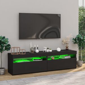 vidaXL Tv-bänkar med LED-belysning 2 st svart 75x35x40 cm - Bild 4