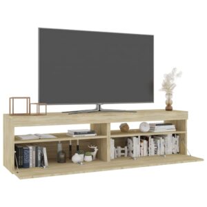 vidaXL Tv-bänkar med LED-belysning 2 st sonoma-ek 75x35x40 cm - Bild 3