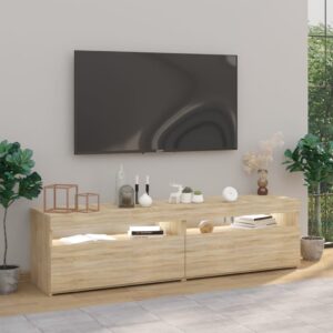 vidaXL Tv-bänkar med LED-belysning 2 st sonoma-ek 75x35x40 cm - Bild 4