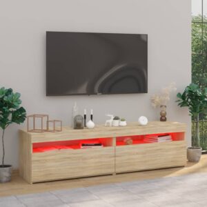 vidaXL Tv-bänkar med LED-belysning 2 st sonoma-ek 75x35x40 cm - Bild 6