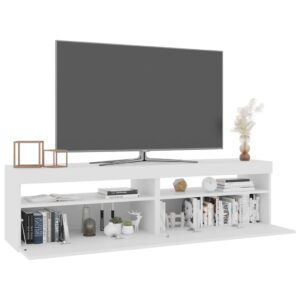 vidaXL Tv-bänkar med LED-belysning 2 st vit högglans 75x35x40 cm - Bild 3