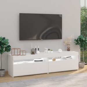 vidaXL Tv-bänkar med LED-belysning 2 st vit högglans 75x35x40 cm - Bild 4