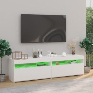 vidaXL Tv-bänkar med LED-belysning 2 st vit högglans 75x35x40 cm - Bild 5