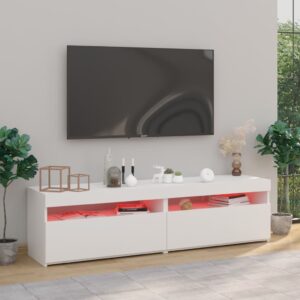 vidaXL Tv-bänkar med LED-belysning 2 st vit högglans 75x35x40 cm - Bild 6