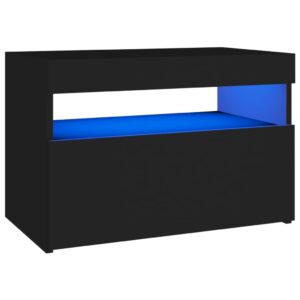 vidaXL TV-bänk med LED-belysning 2 delar svart 60x35x40 cm - Bild 9