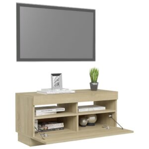 vidaXL TV-bänk med LED-belysning sonoma-ek 80x35x40 cm - Bild 6