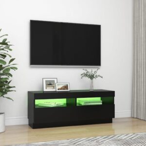 vidaXL TV-bänk med LED-belysning svart 100x35x40 cm - Bild 4