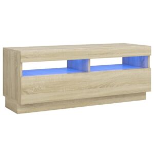 vidaXL TV-bänk med LED-belysning sonoma-ek 100x35x40 cm - Bild 2