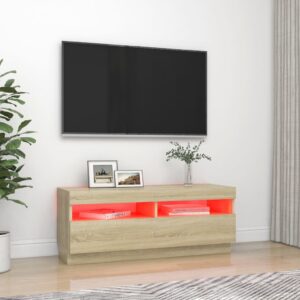 vidaXL TV-bänk med LED-belysning sonoma-ek 100x35x40 cm - Bild 3