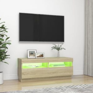 vidaXL TV-bänk med LED-belysning sonoma-ek 100x35x40 cm - Bild 4