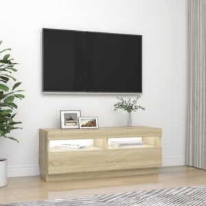 vidaXL TV-bänk med LED-belysning sonoma-ek 100x35x40 cm - Bild 5