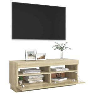 vidaXL TV-bänk med LED-belysning sonoma-ek 100x35x40 cm - Bild 7