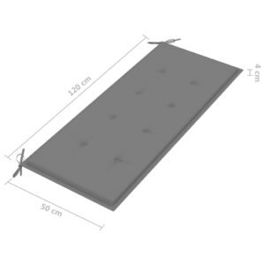 vidaXL Trädgårdsbänk 3-sits med dyna 150 cm eukalyptusträ grå - Bild 10