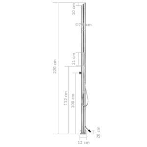 vidaXL Utedusch 220 cm rostfritt stål - Bild 11