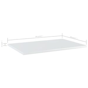 vidaXL Hyllplan 4 st vit högglans 60x40x1,5 cm konstruerat trä - Bild 5