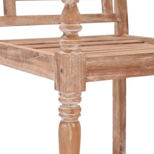 vidaXL Bataviastolar 2 st vit finish massiv teak - Bild 7