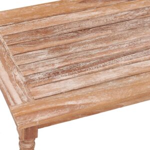 vidaXL Batavia-soffbord 90x50x45 cm vitkalkad massiv teak - Bild 5