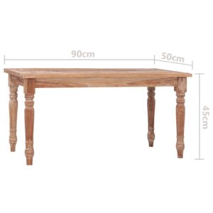 vidaXL Batavia-soffbord 90x50x45 cm vitkalkad massiv teak - Bild 7