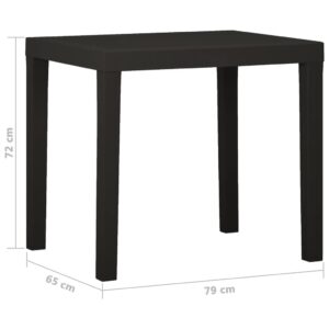 vidaXL Trädgårdsbord antracit 79x65x72 cm plast - Bild 5