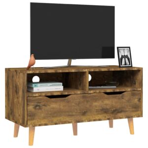 vidaXL Tv-bänk rökfärgad ek 90x40x48,5 cm konstruerat trä - Bild 3