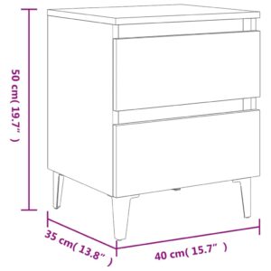 vidaXL Sängbord betonggrå 40x35x50 cm konstruerat trä - Bild 9